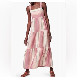 NWOT Faherty Sarah Tiered Stripe Maxi Dress Size: L
